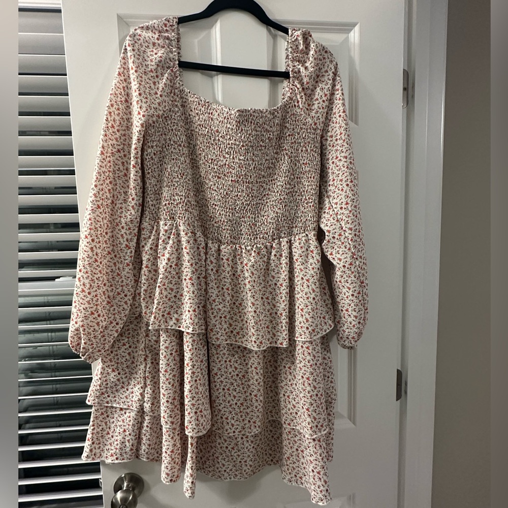 Women Square Neck Smocked Dress